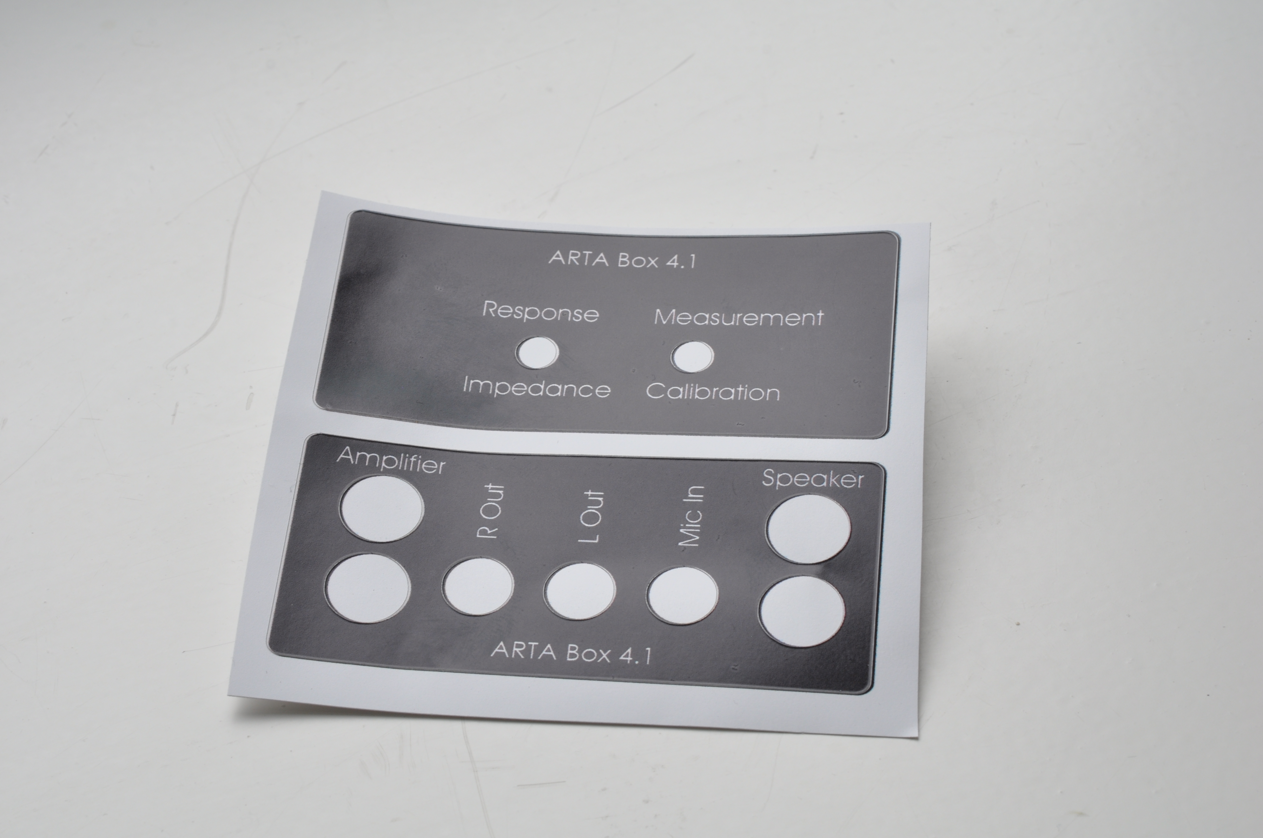 Beschriftungsvorlage für die Front der ARTA Box 4.1