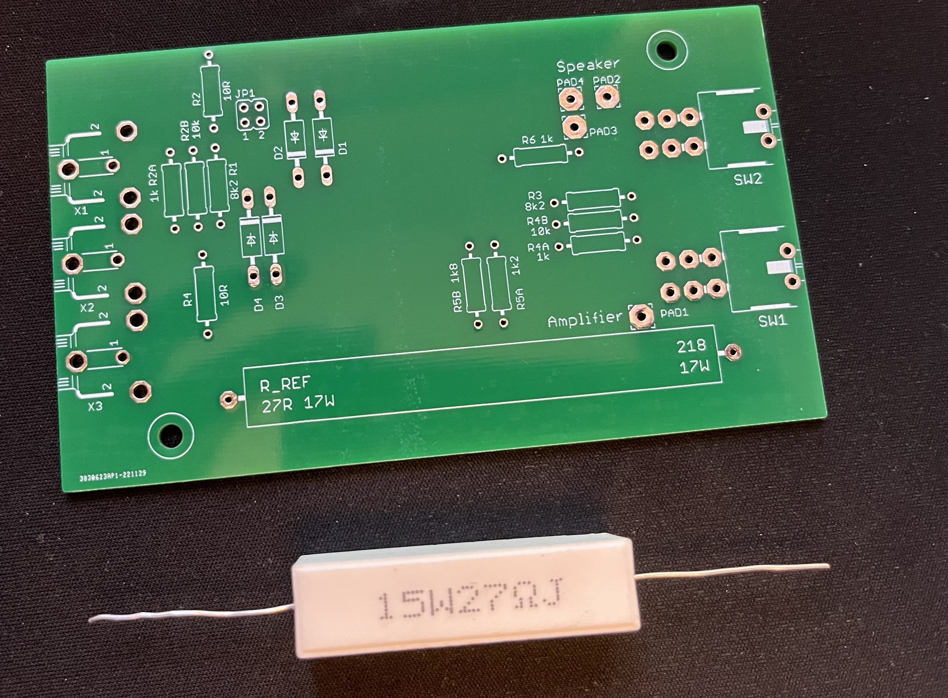 ARTA Platine 4.1 mit 27-Ohm-Messwiderstand